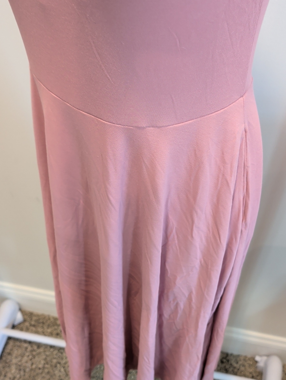 OGL Sleeveless Pink Square-Neck Midi Dress w/ Built-in Bra NWT - Picture 7 of 12